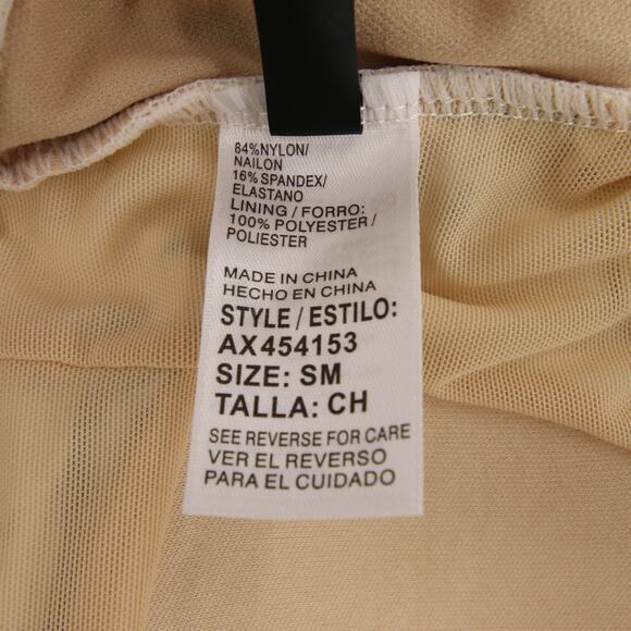 Alex Marie Tankini Top Cream Tropical Floral Blouson Multicolor Strapless Wrap S - Picture 9 of 13